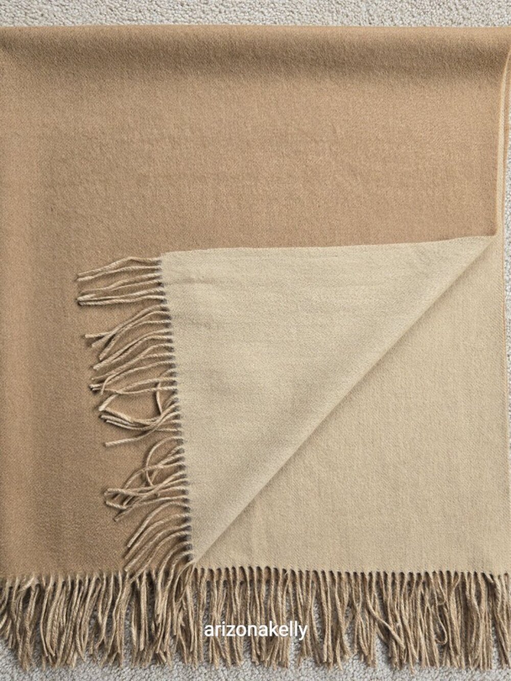 NWT Woven Cashmere Wool Blend Throw Caroline Grace Alashan Cashmere Reversible - Picture 9 of 13